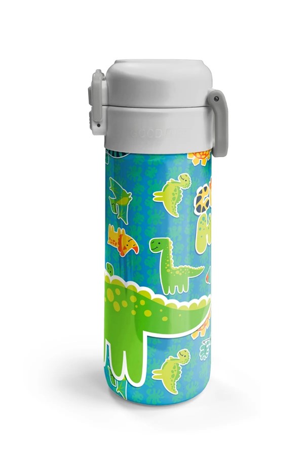 Coral High Kids Mavi Yeşil Dinozor Desenli Pipetli ve Direkt İçim Çelik Termos 500 ml 31798