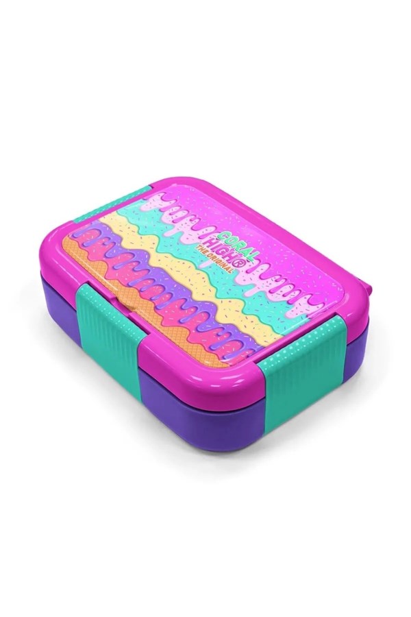 Coral High Kids Pembe Rengarenk Dondurma Desenli Paslanmaz Çelik Beslenme Kabı 39244