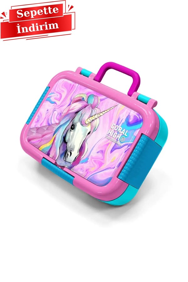 Coral High Kids Pembe Unicorn Desenli Paslanmaz Çelik Beslenme Kabı 39168