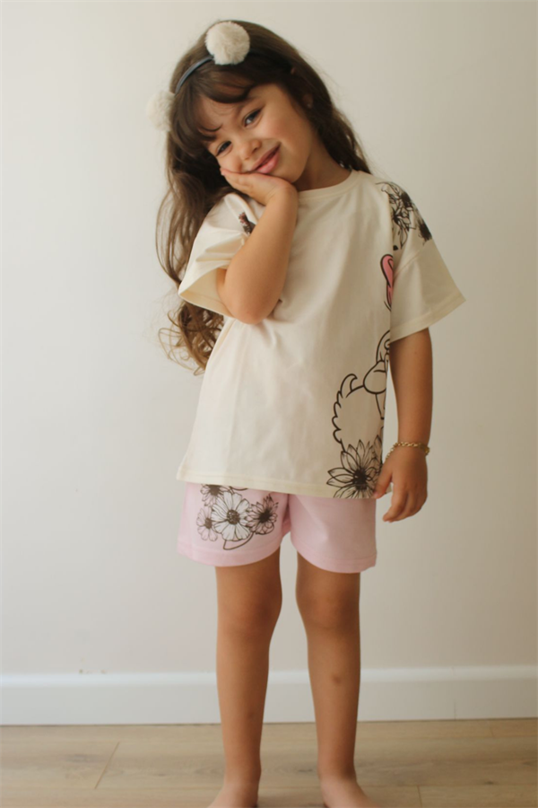 Daisy Baskı Şortlu Takım