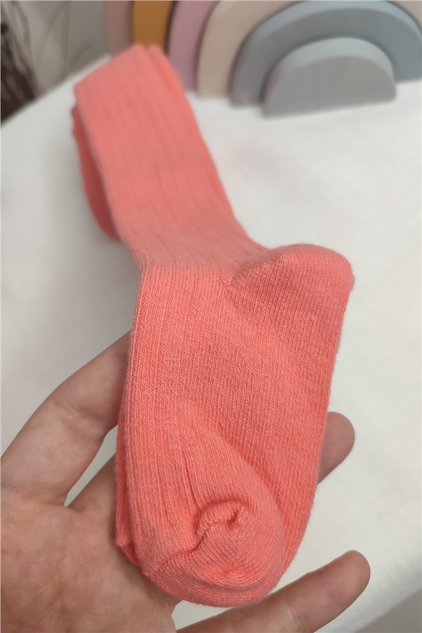 Düz Nar Çiçeği Fitilli Külotlu Çorap