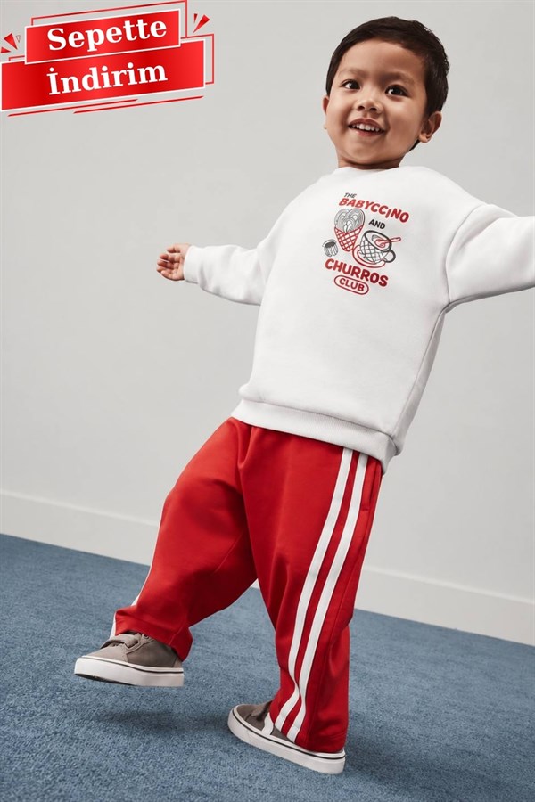 Erkek Çocuk 3 İplik Babyccino Kırmızı Takım