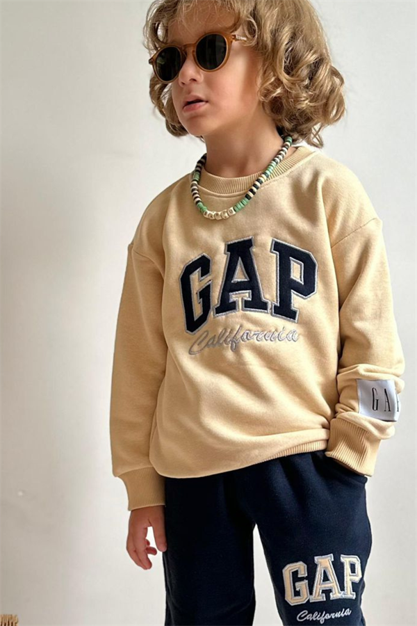 Erkek Çocuk 3 İplik Bej Laci Gap Takım