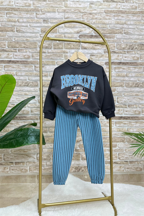 Erkek Çocuk 3 İplik Brooklyn Çizgili Takım