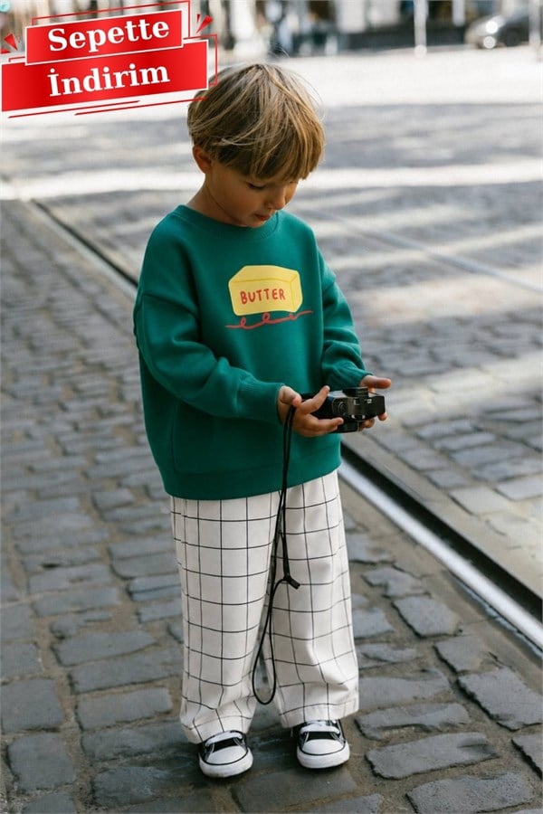 Erkek Çocuk  3 İplik Butter Yeşil Takım