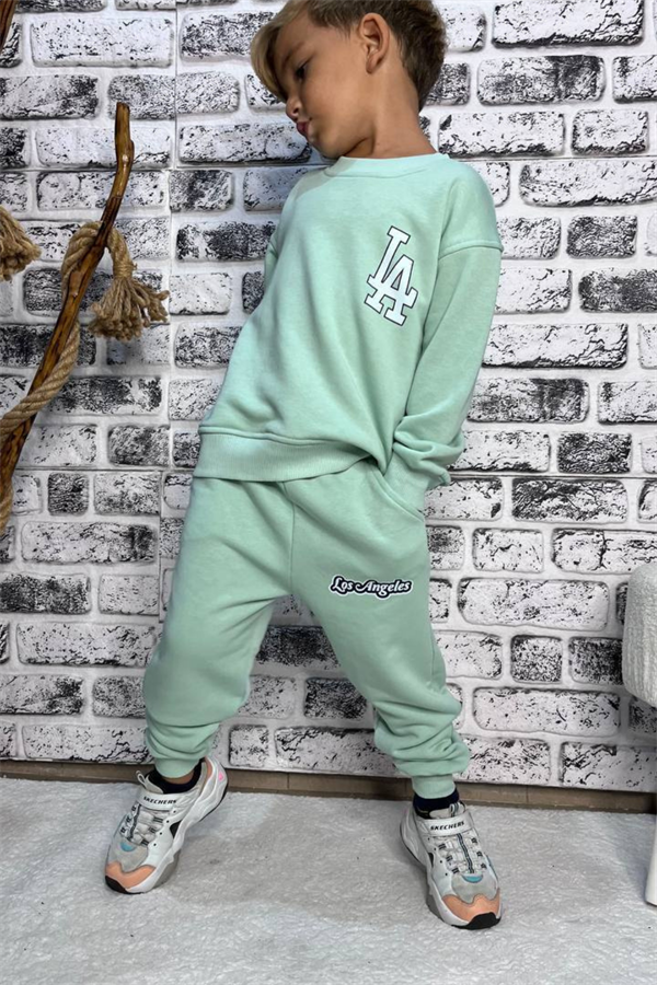 Erkek Çocuk 3 İplik Çağla Yeşil Los Angeles Takım