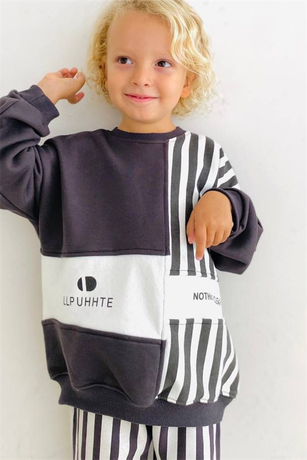 Erkek Çocuk 3 İplik  Çizgili İkili Takım