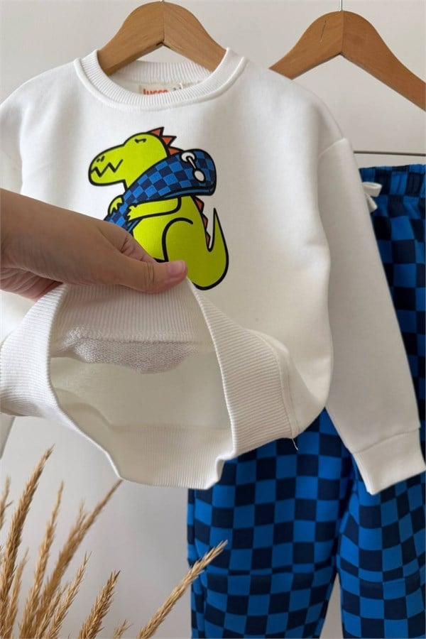 Erkek Çocuk  3 İplik Dino Baskılı Takım