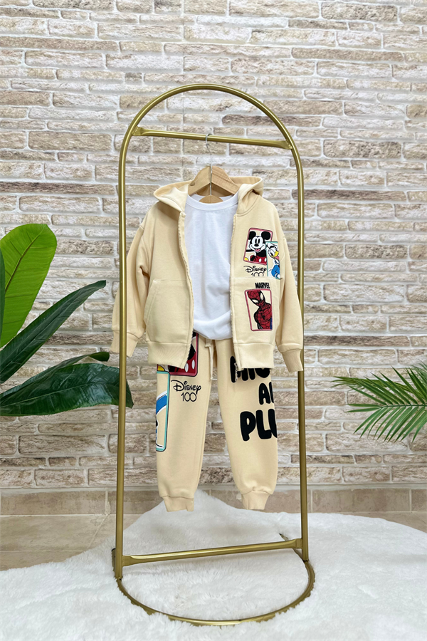 Erkek Çocuk 3 İplik Fermuarlı İkili Friends Takım