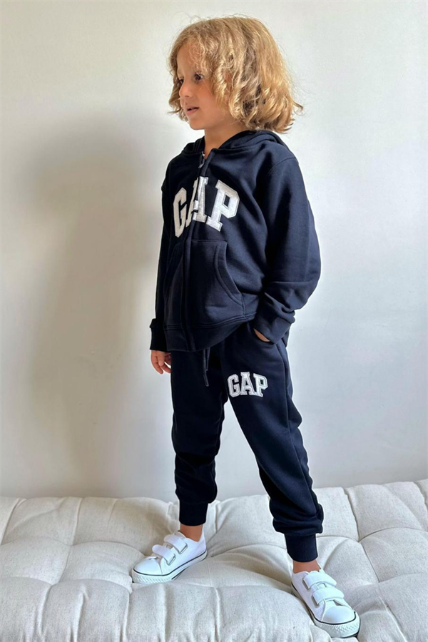Erkek Çocuk 3 İplik Fermuarlı Lacivert Gap Takım
