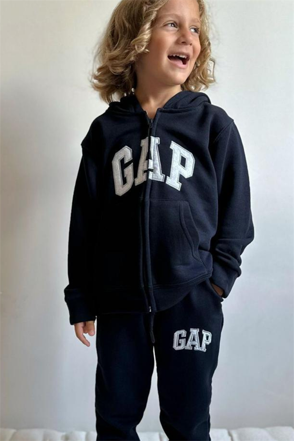 Erkek Çocuk 3 İplik Fermuarlı Lacivert Gap Takım