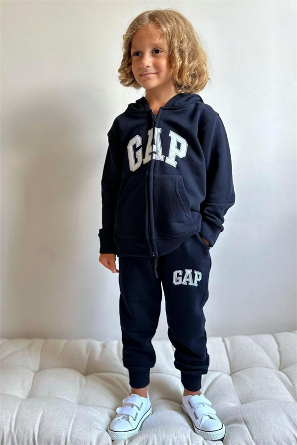 Erkek Çocuk 3 İplik Fermuarlı Lacivert Gap Takım