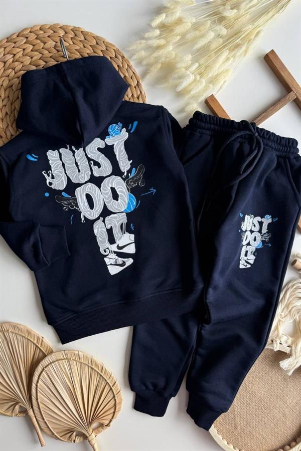 Erkek Çocuk 3 İplik Just Kapüşonlu Takım