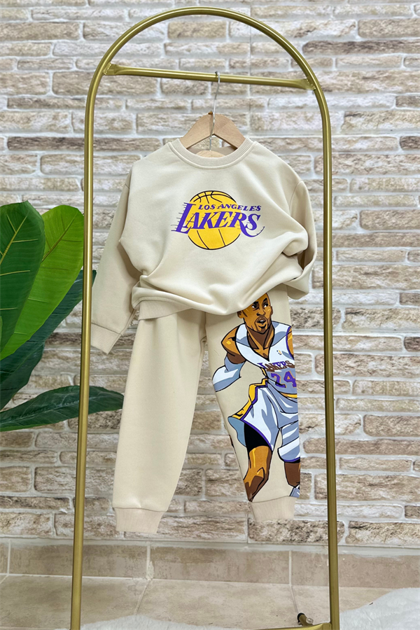 Erkek Çocuk 3 İplik Krem Jakers Takım