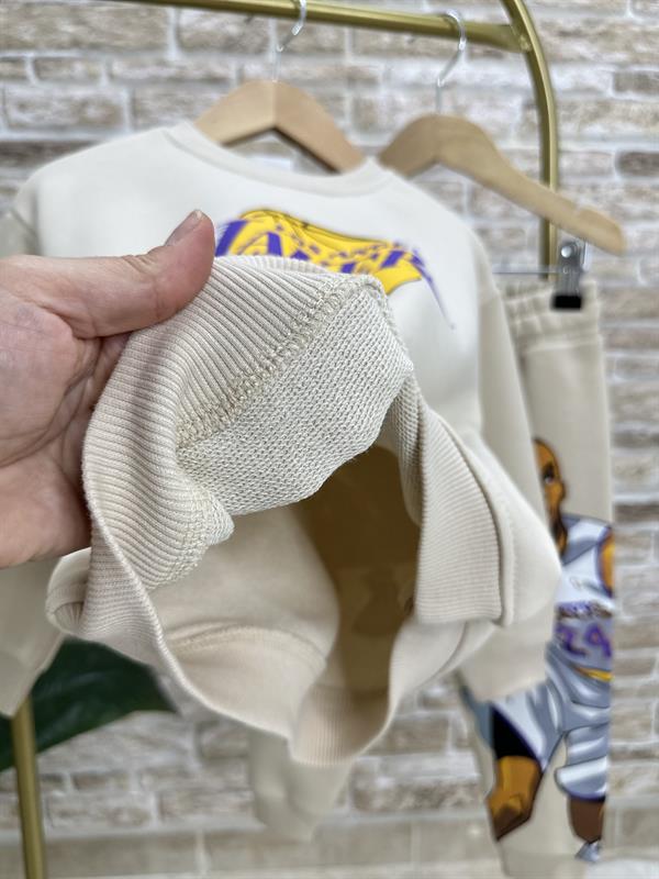 Erkek Çocuk 3 İplik Krem Jakers Takım