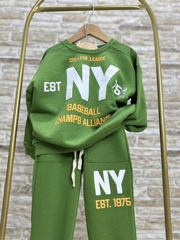 Erkek Çocuk 3 İplik Ny Yağ Yeşili Takım