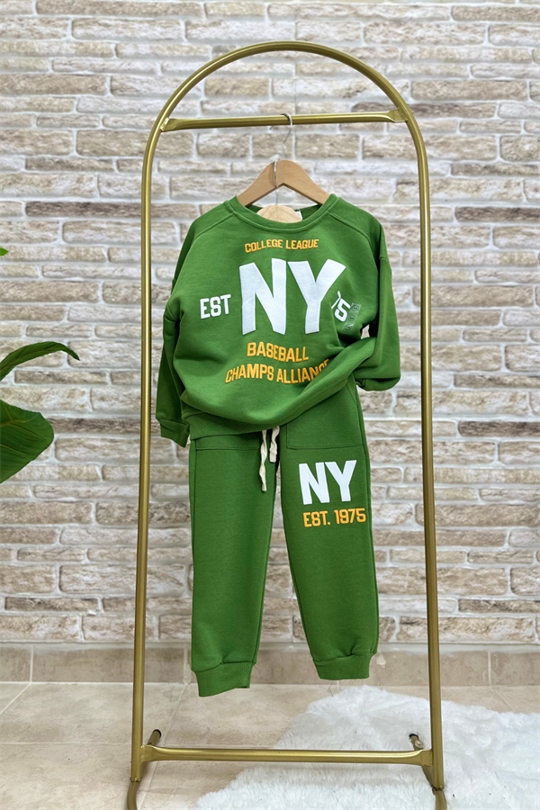Erkek Çocuk 3 İplik Ny Yağ Yeşili Takım