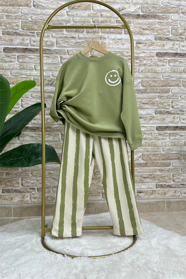 Erkek Çocuk 3 İplik Smile Çizgili Takım