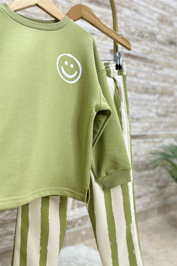 Erkek Çocuk 3 İplik Smile Çizgili Takım