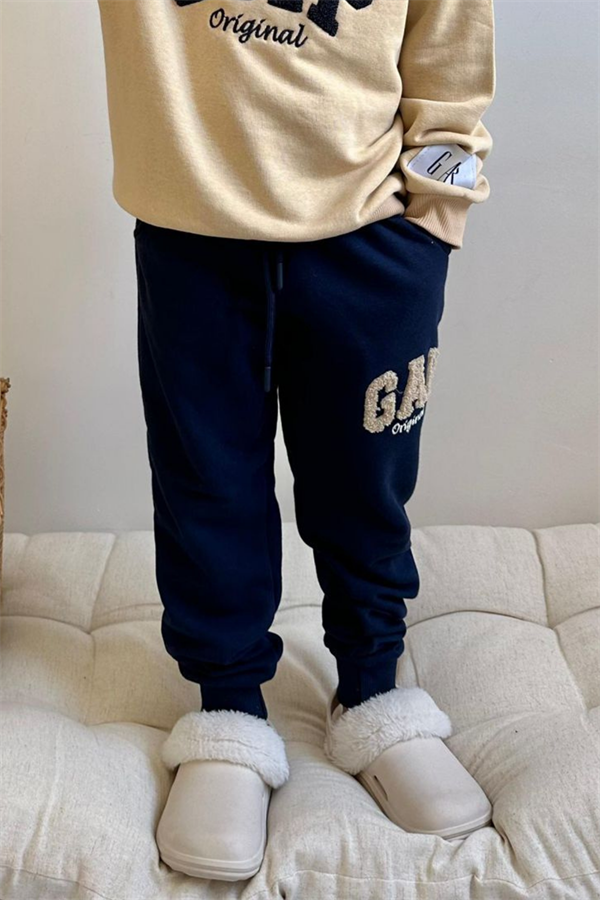 Erkek Çocuk 3 İplik Süzene Nakışlı Bej Laci Gap Takım