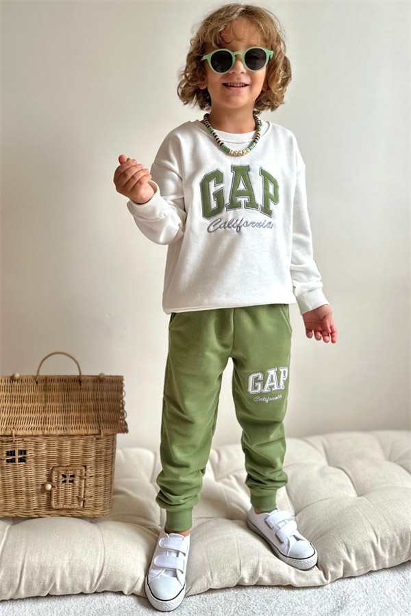 Erkek Çocuk 3 İplik YağYeşili Gap Takım