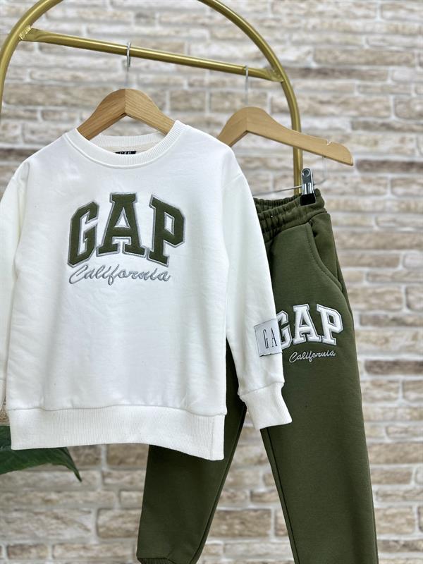 Erkek Çocuk 3 İplik Yeşil Beyaz Gap Takım