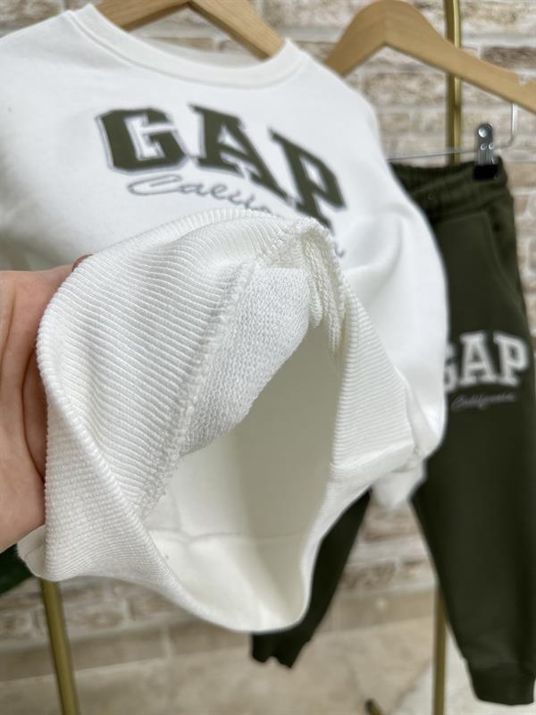 Erkek Çocuk 3 İplik Yeşil Beyaz Gap Takım