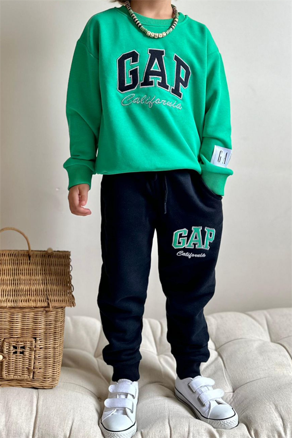 Erkek Çocuk 3 İplik Yeşil Laci Gap Takım