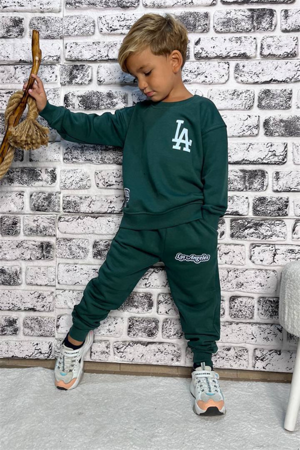 Erkek Çocuk 3 İplik Zümrüt Yeşil Los Angeles Takım