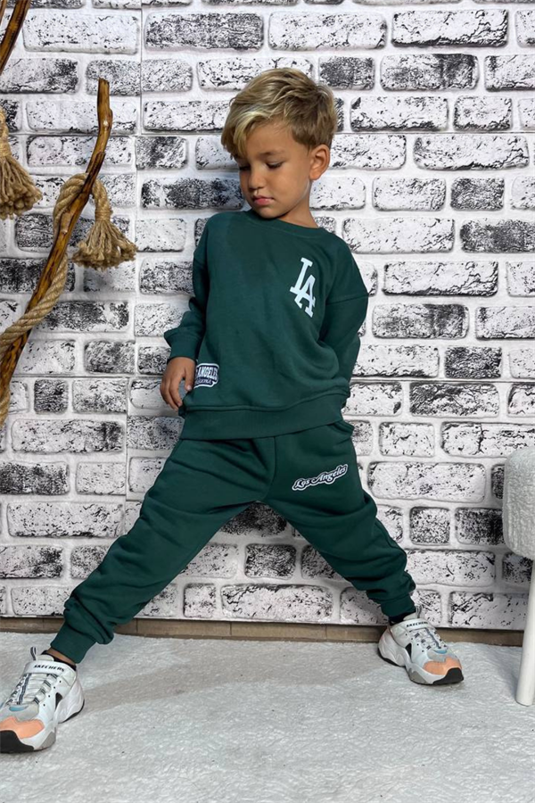 Erkek Çocuk 3 İplik Zümrüt Yeşil Los Angeles Takım