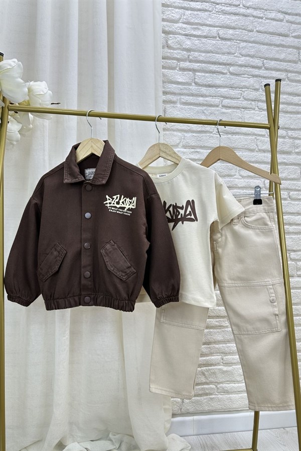 Erkek Çocuk 3lü Tshirt Dahil Bomber Ceket Takım