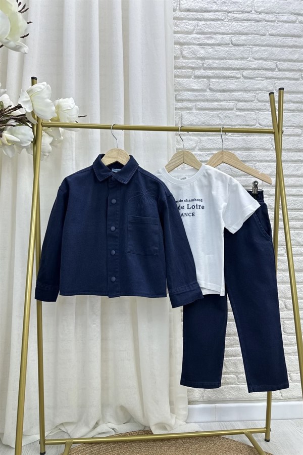 Erkek Çocuk 3lü Tshirt Dahil Palmiye Laci  Takım