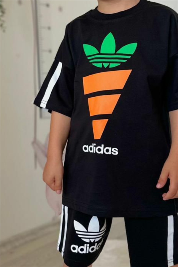 Erkek Çocuk Adids Siyah Şortlu Takım