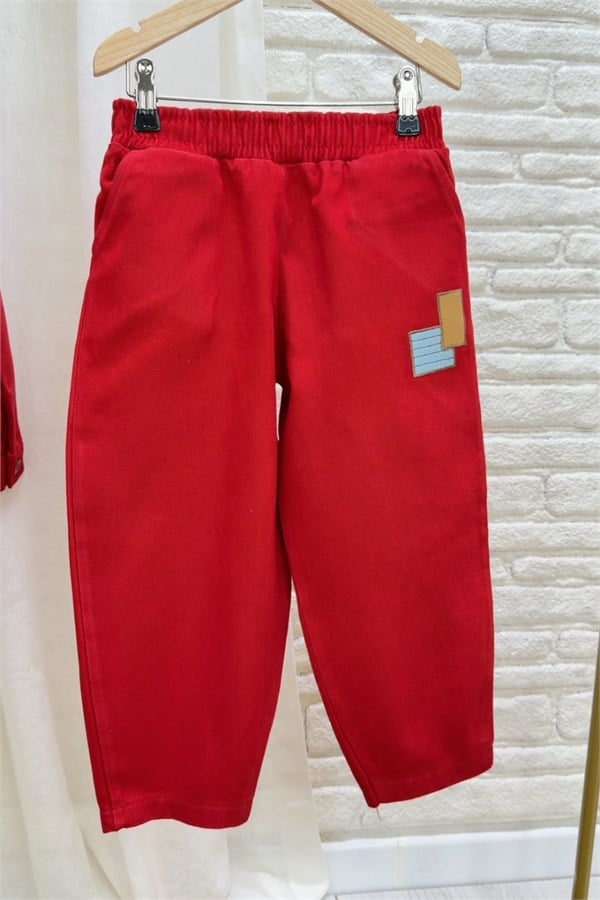 Erkek Çocuk Laciel Astarlı Gabardin Kırmızı Takım