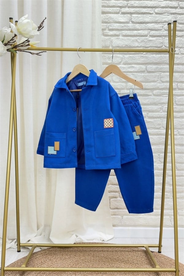 Erkek Çocuk Laciel Astarlı Gabardin Saks Takım