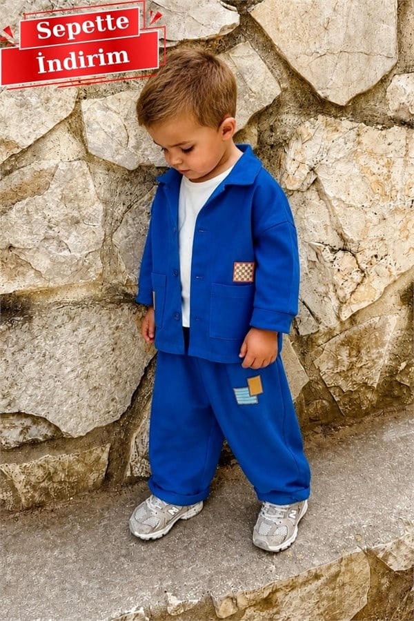 Erkek Çocuk Laciel Astarlı Gabardin Saks Takım