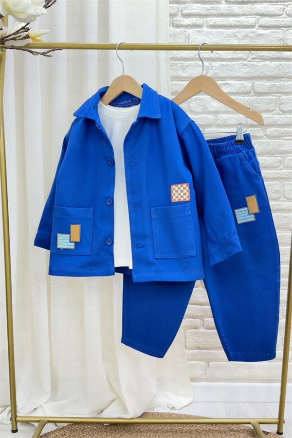 Erkek Çocuk Laciel Astarlı Gabardin Saks Takım