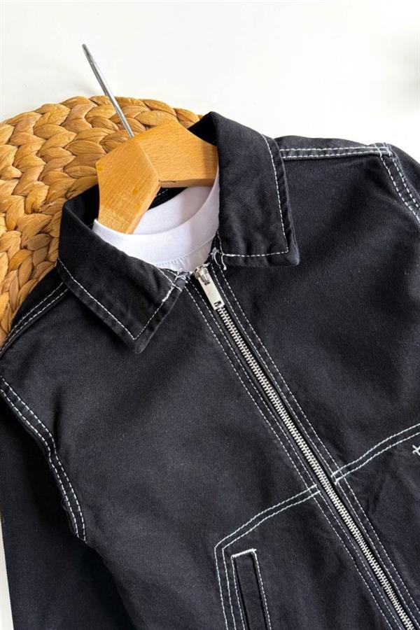 Erkek Çocuk Ceketli Jean Siyah Takım