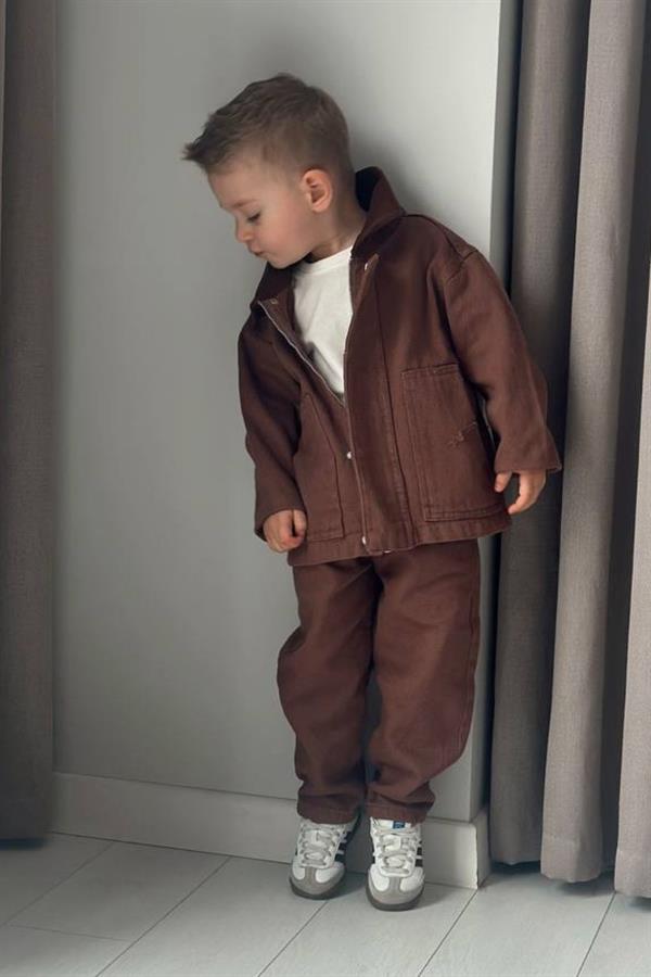 Erkek Çocuk Denim Kahve Takım