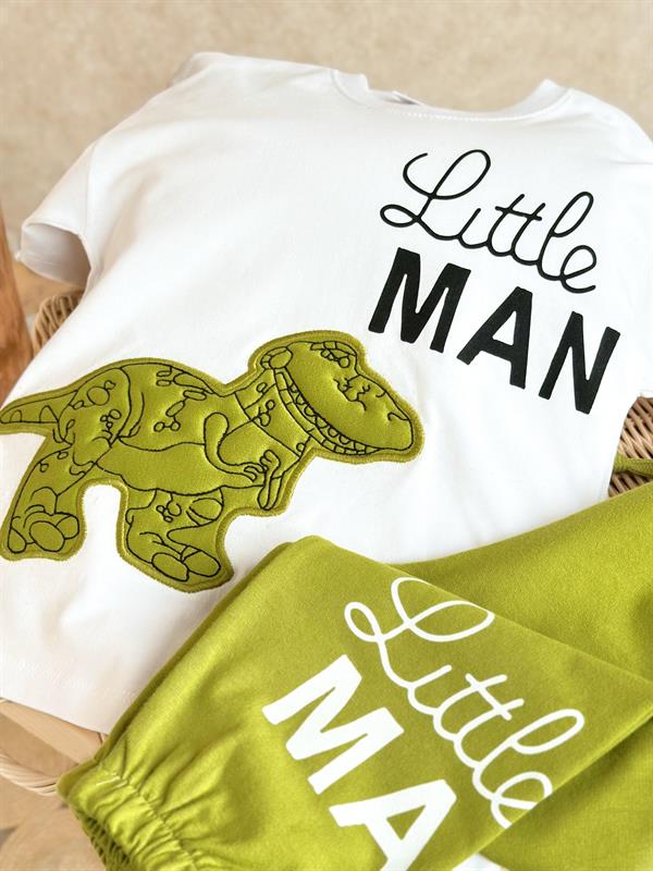 Erkek Çocuk Dinazor Yağ Yeşili Yaz Takım 