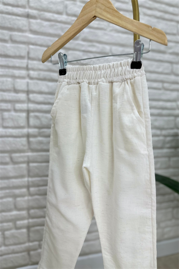 Erkek Çocuk Ekru Ceketli Takım