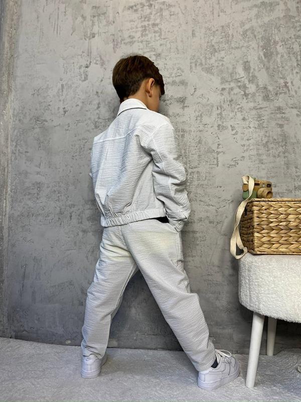 Erkek Çocuk Ekru Fermuarlı Takım