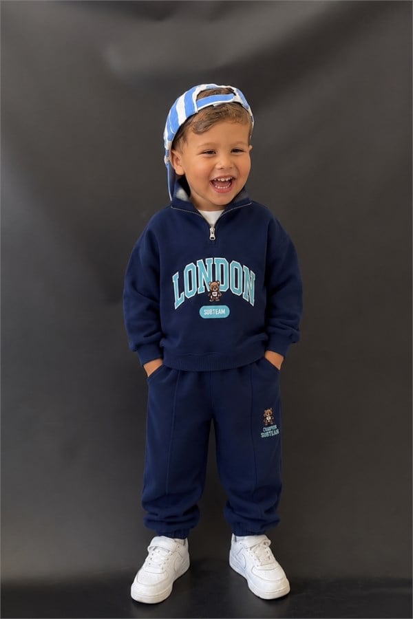 Erkek Çocuk Fermuarlı Balıkçı Yaka Laci London Takım
