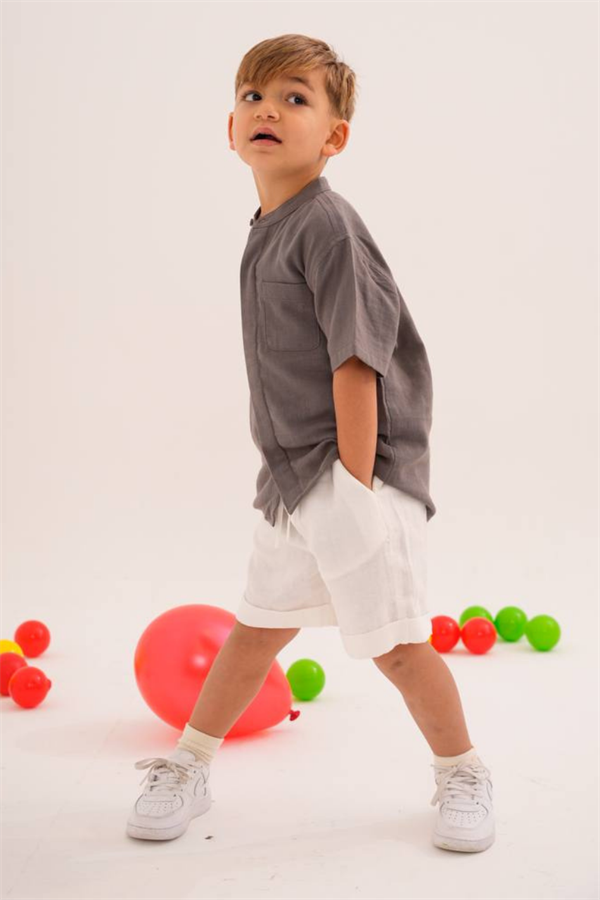 Erkek Çocuk Gömlek Şortlu Takım  