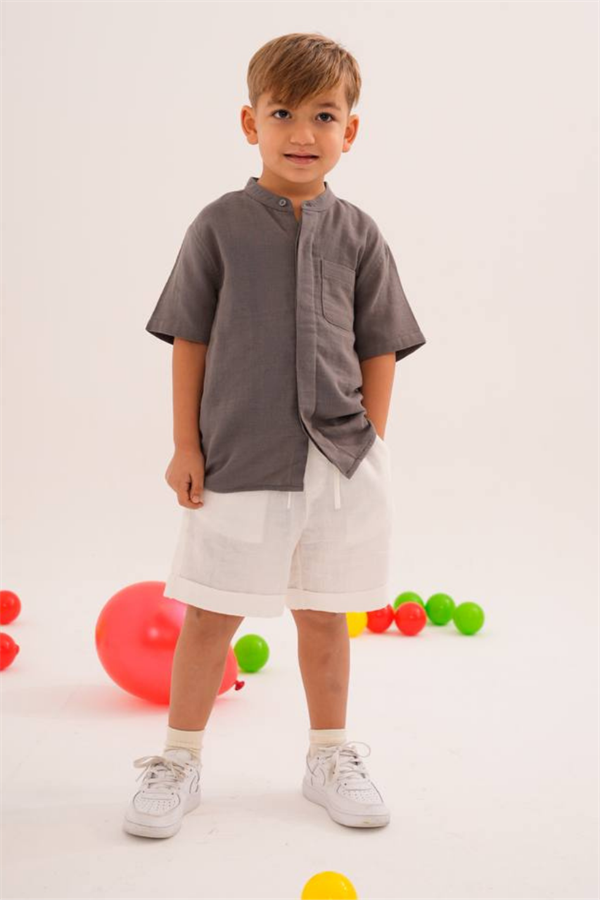 Erkek Çocuk Gömlek Şortlu Takım  