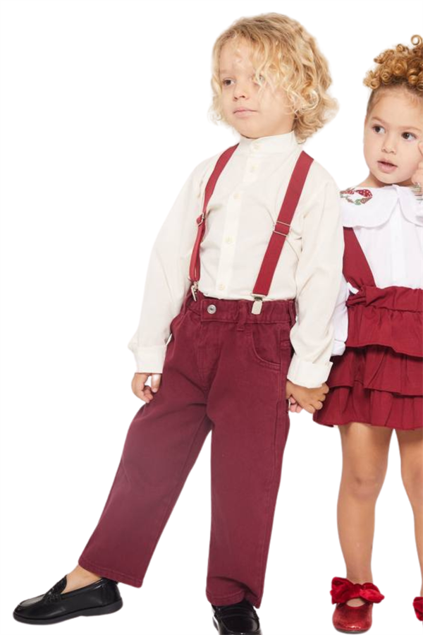 Erkek Çocuk Gömlekli Salopet Takm