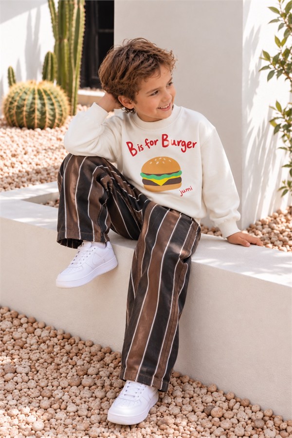 Erkek Çocuk Hanburger Baskı Takım