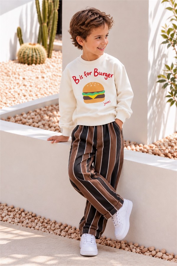 Erkek Çocuk Hanburger Baskı Takım