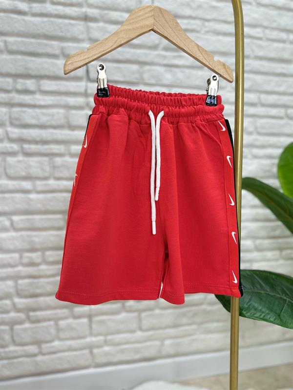 Erkek Çocuk Kırmızı Nk Şortlu Takım
