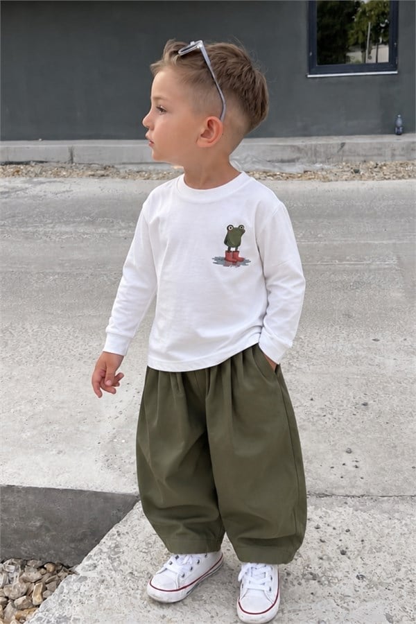 Unisex Kurbağa Desen Gabardin Pantolon Takım - Ön Sipariş Kargosu  25 Eylülde Çıkacaktır